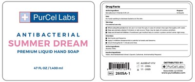 1400ml (Label Front Back Antibacterial Liquid Soap Summer Dream)